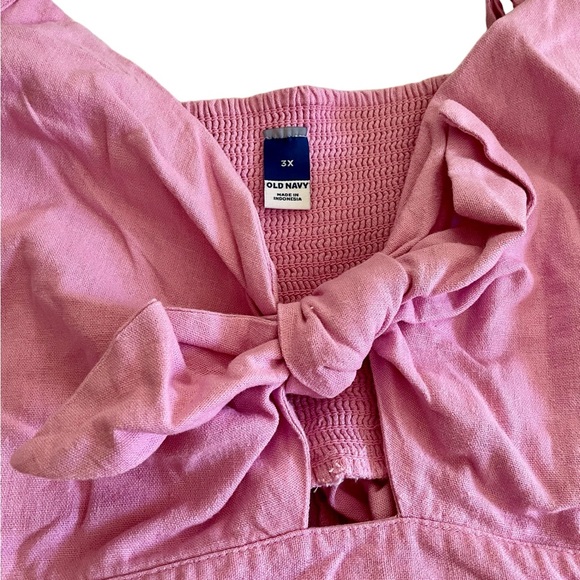 Old Navy Pink Mini Dress - Tie Close Bust w Cutout - Size 3X - Picture 2 of 2